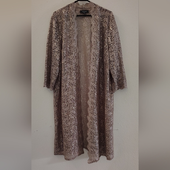 R&M Richards Lace Sequin Kimono Cardigan Size 22W – Pre-Owned in Good Condition - Picture 1 of 10